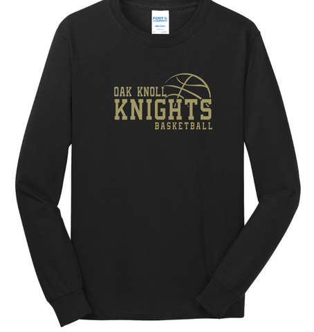 Oak Knoll Boys Basketball Long Sleeve Cotton Shirt