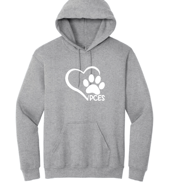 PCES Heart Paw Hooded Sweatshirt